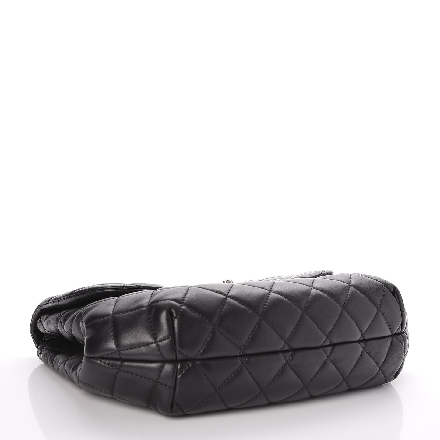 Lambskin Quilted Large Daily Supple Flap Black