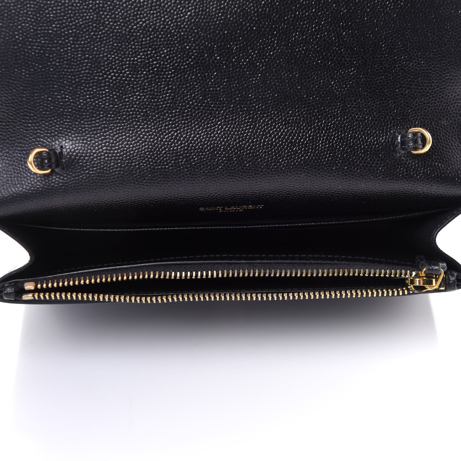 Saint Laurent Grain De Poudre Classic Monogram Kate Tassel Chain Wallet Black 4 of 10