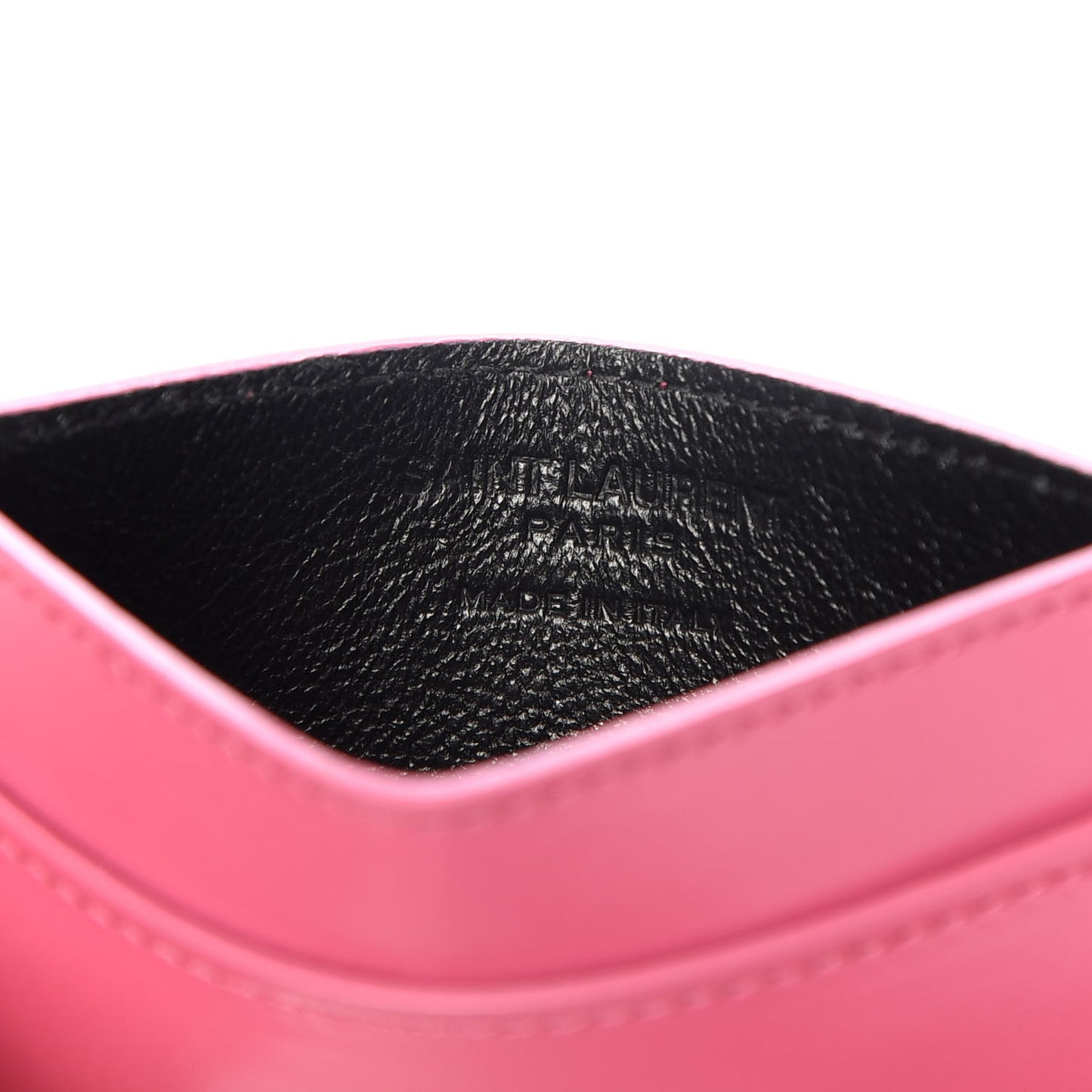 Calfskin Credit Card Case Fuchsia