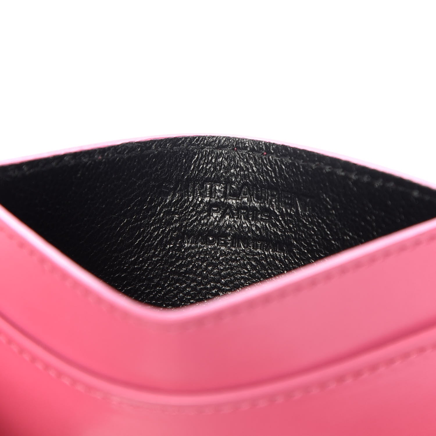 Saint Laurent Calfskin Credit Card Case Fuchsia 6 of 6