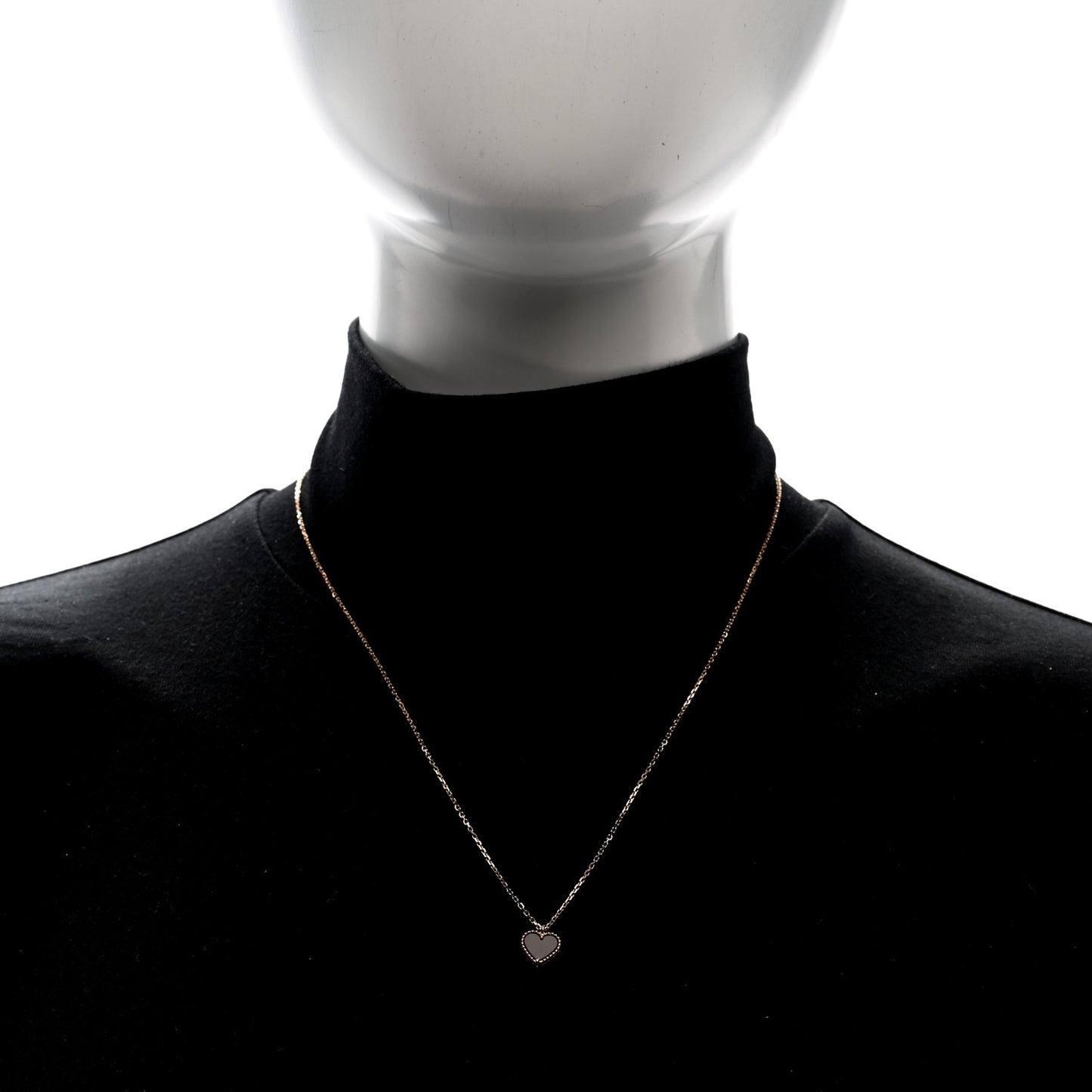 18k Rose Gold Carnelian Sweet Alhambra Heart Pendant Necklace