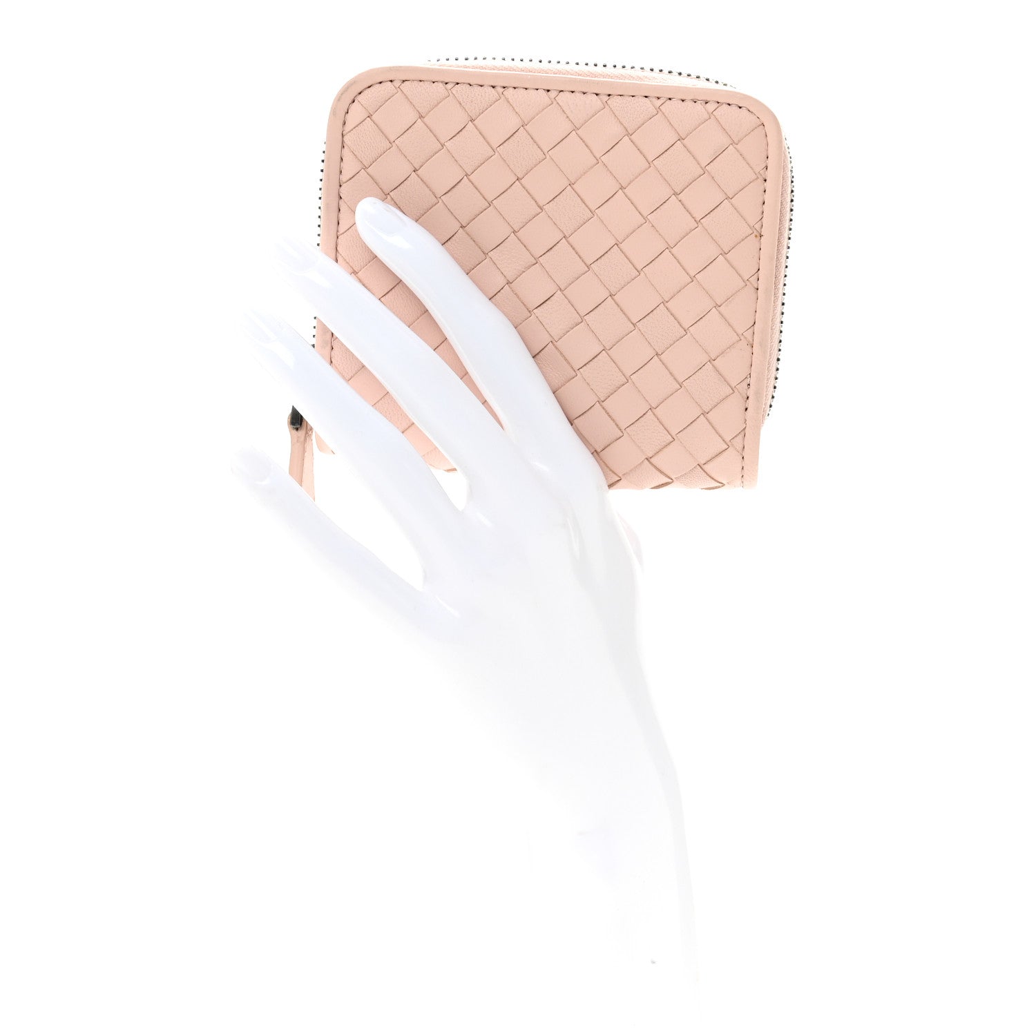 Bottega Veneta Nappa Intrecciato Small Bi-Fold Zip Wallet Pink 2 of 12