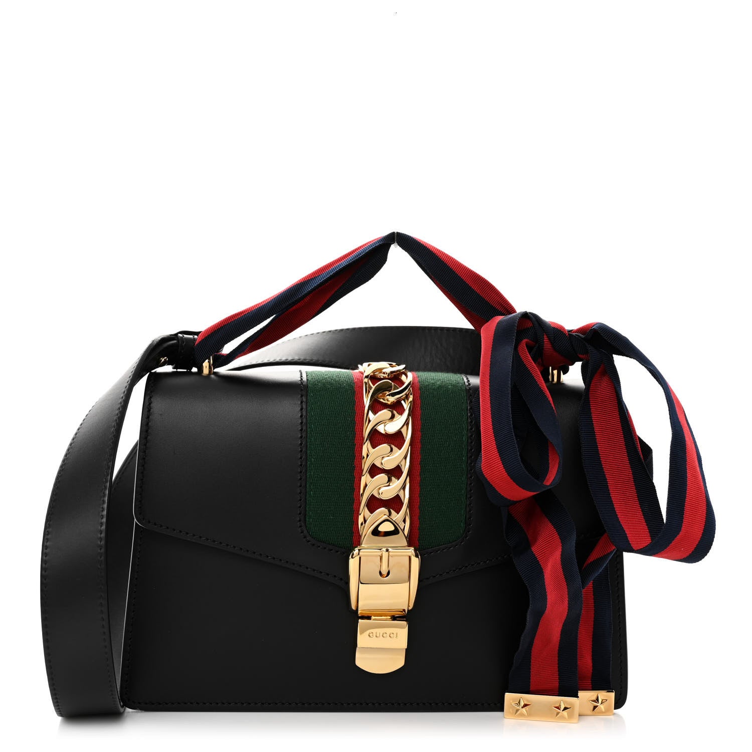Gucci Calfskin Small Sylvie Shoulder Bag Black 1 of 10