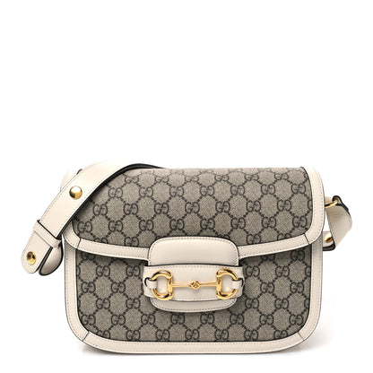 Gucci GG Supreme Monogram Horsebit 1955 Shoulder Bag Beige Mystic White 1 of 10