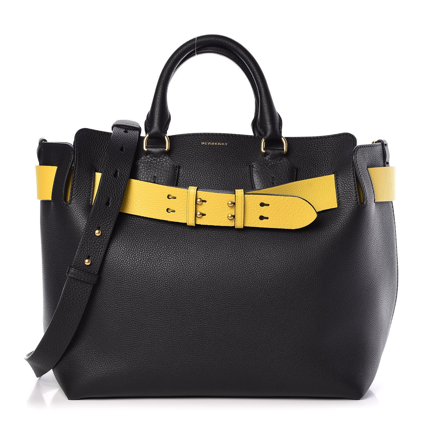 Soft Grain Calfskin Medium Belt Bag Black Yellow