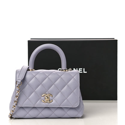 Chanel Caviar Quilted Extra Mini Coco Handle Flap Light Purple 10 of 10