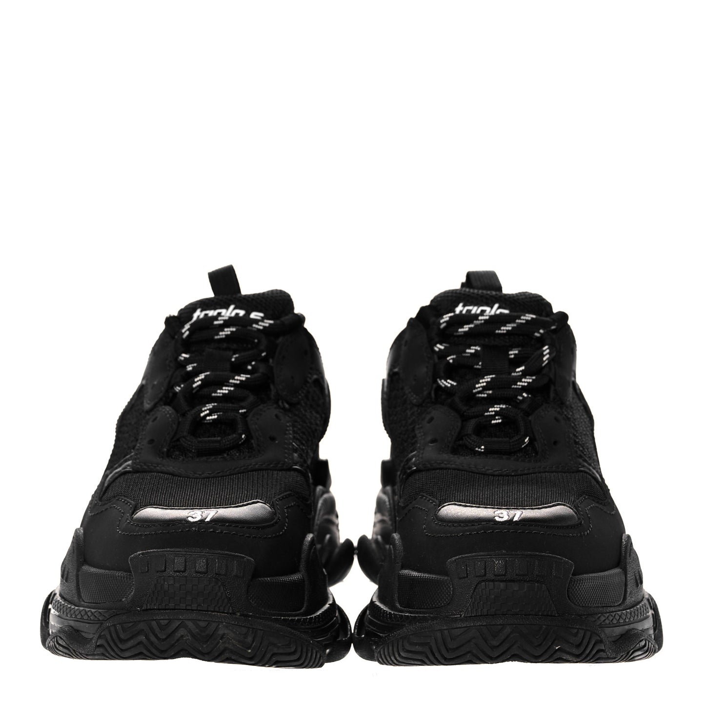 Fabric Mesh Womens Triple S Sneakers 37 Black