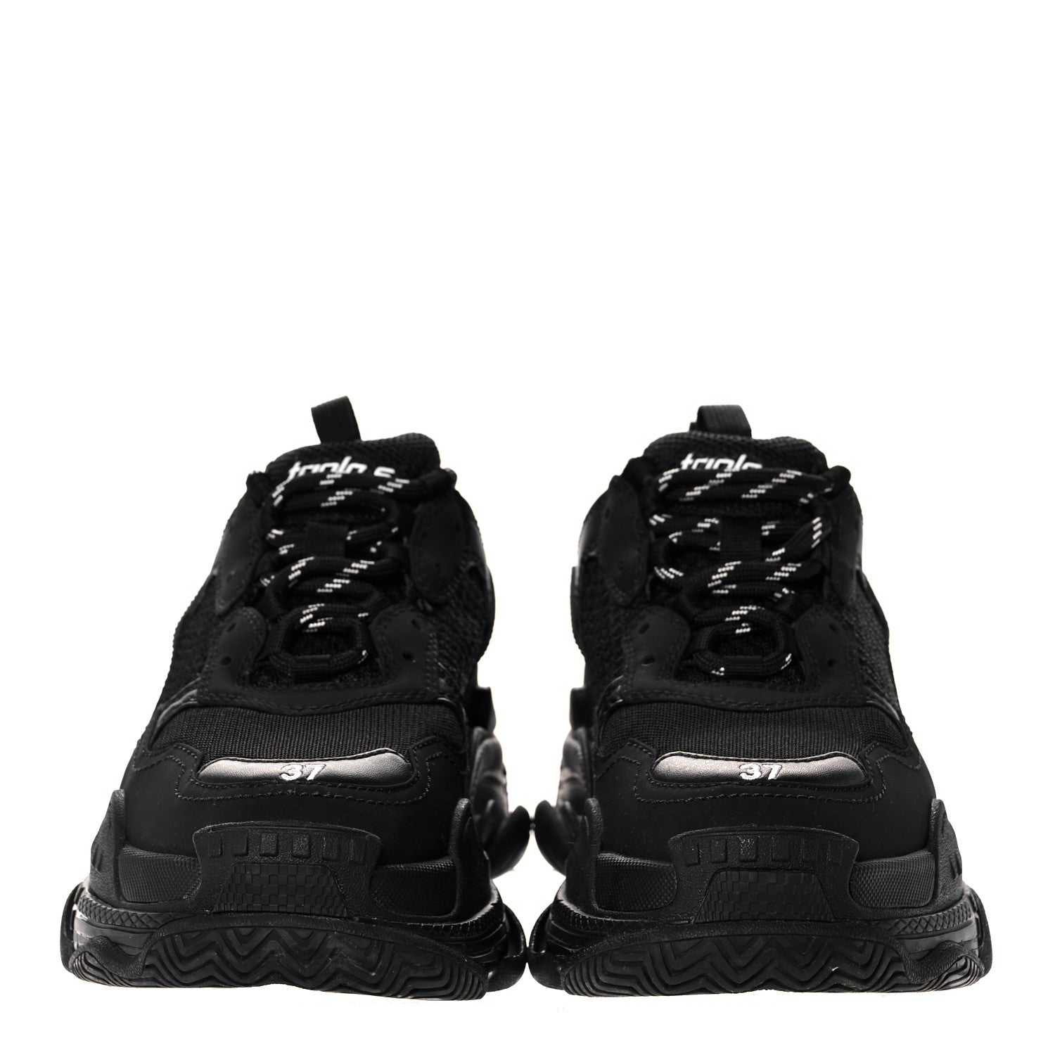 Balenciaga Fabric Mesh Womens Triple S Sneakers 37 Black 2 of 7