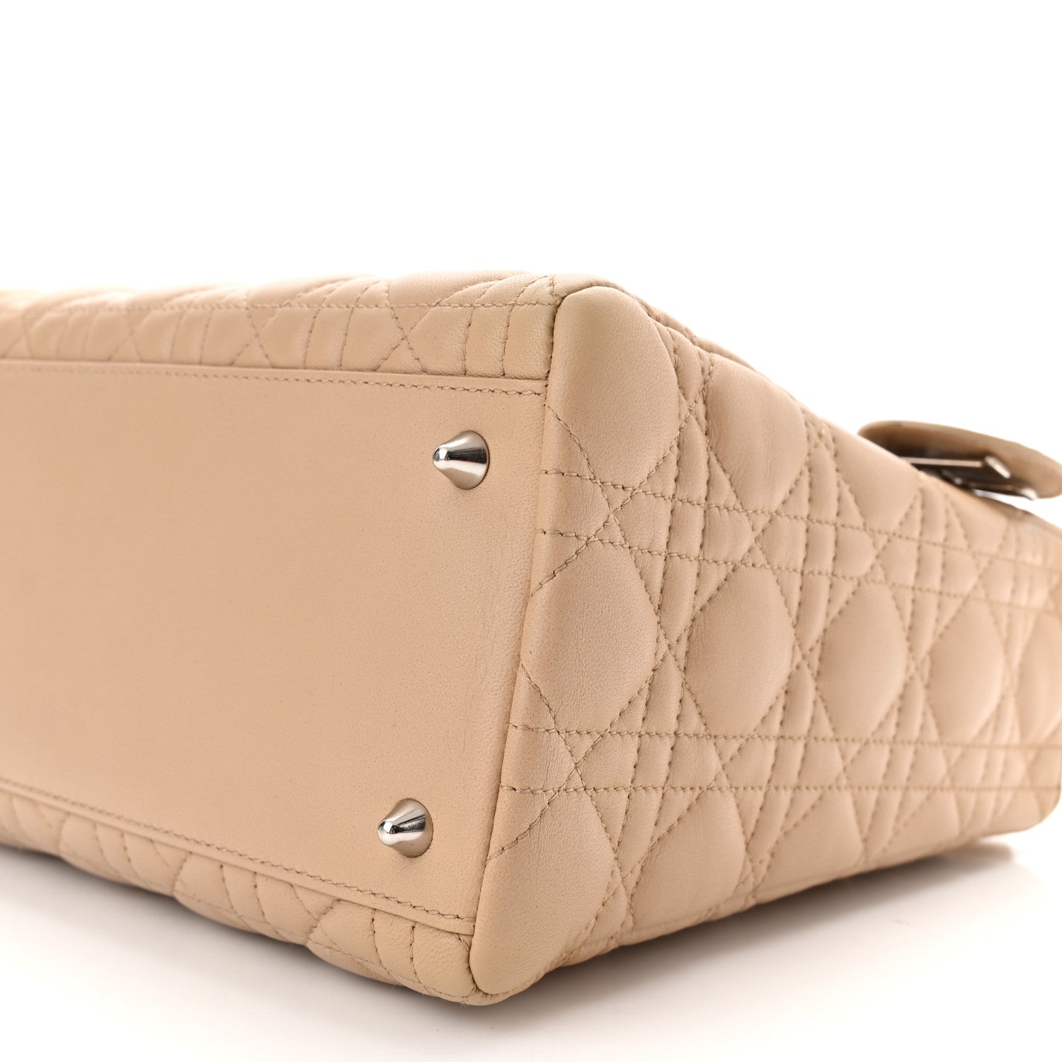 Christian Dior Lambskin Cannage Medium Lady Dior Beige 10 of 12