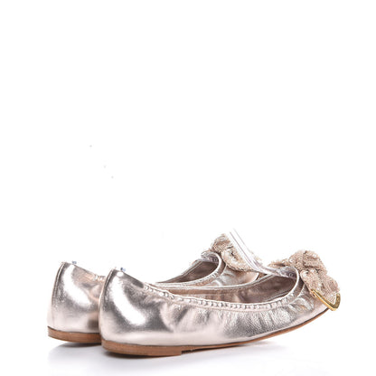 Louis Vuitton Metallic Lambskin Amulet Ballerina Flats 36 Rose Gold 4 of 7