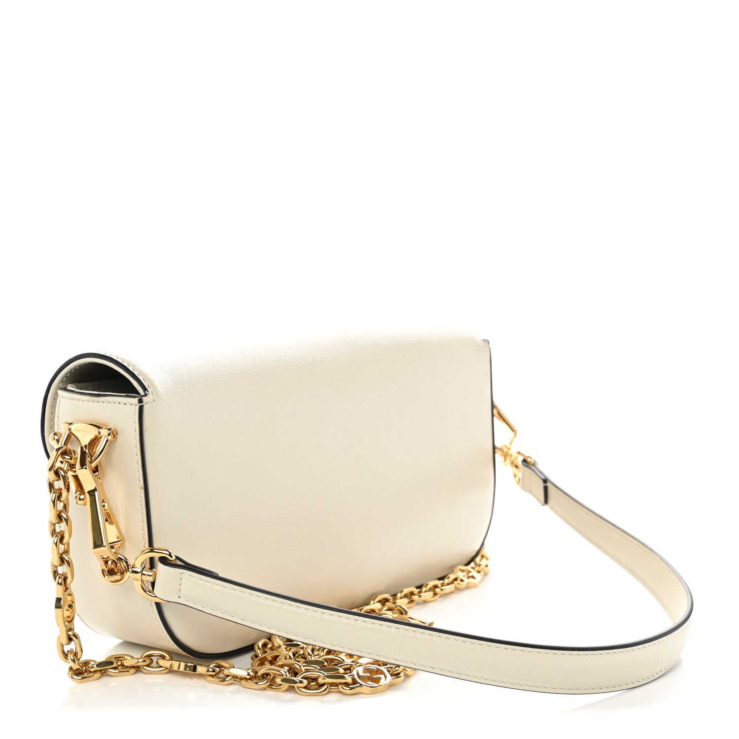 Gucci Azalea Calfskin Small Horsebit 1955 Chain Shoulder Bag Mystic White 3 of 11