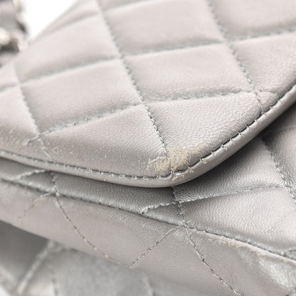 Chanel Metallic Lambskin Quilted Mini Rectangular Flap Silver 12 of 15