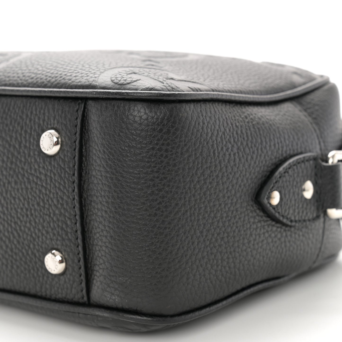 Piuma Calfskin Jumbo GG Embossed Medium Messenger Bag Black