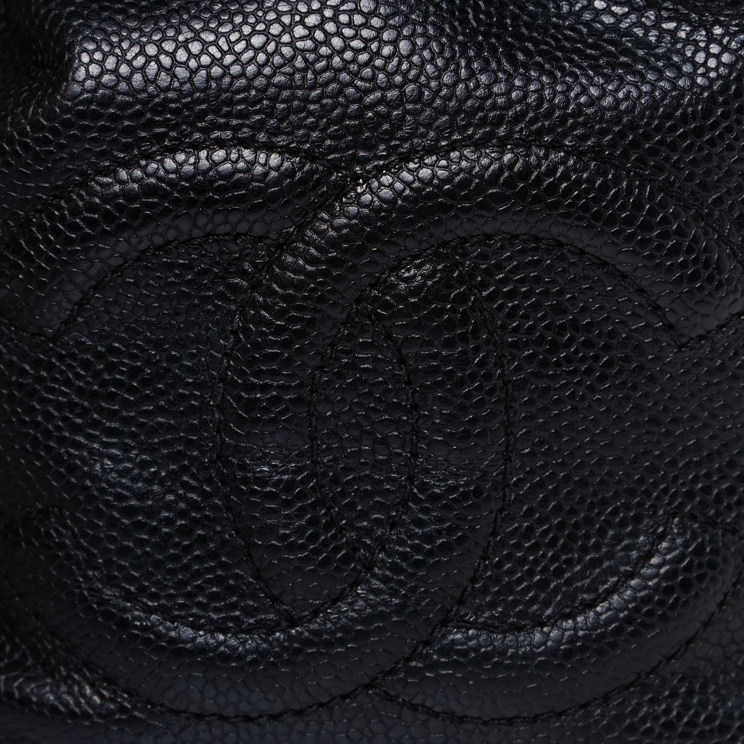Caviar CC Drawstring Shoulder Bag Black