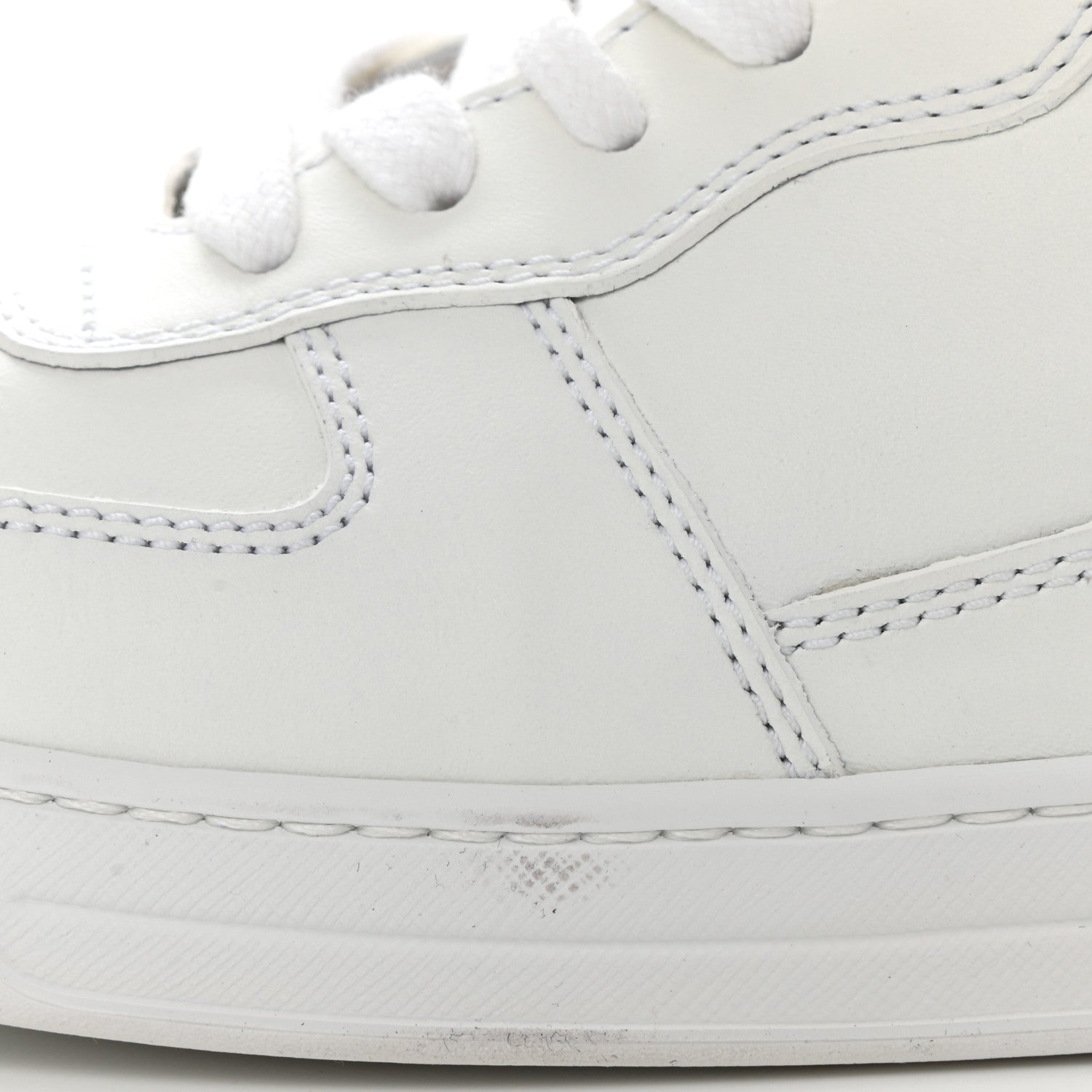 Prada Vitello Soft Triangle Logo Mens High Top Sneakers 7.5 White 7 of 7