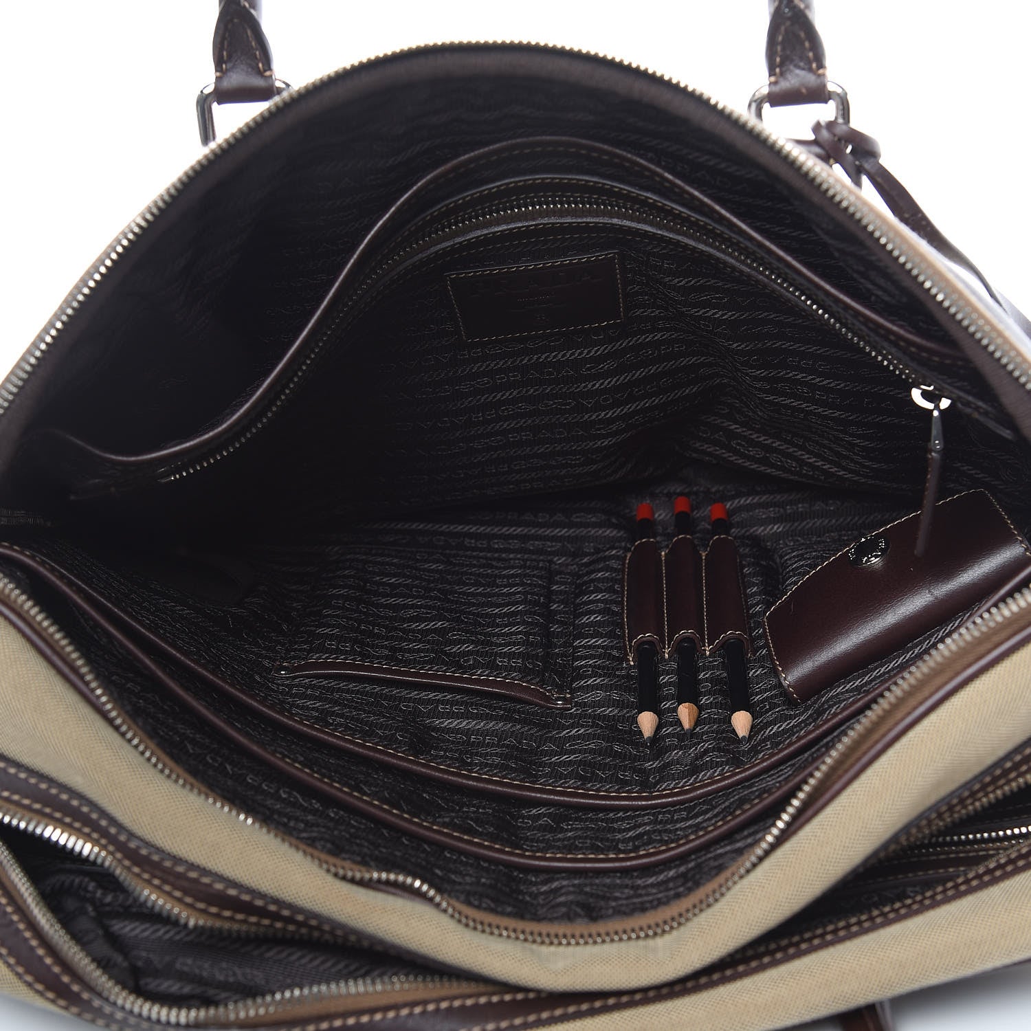 Prada Jacquard Logo Bauletto Corda Moro 6 of 18