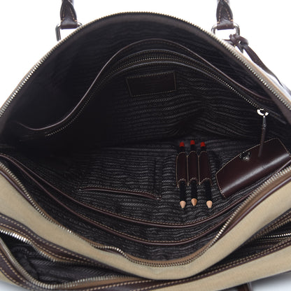 Prada Jacquard Logo Bauletto Corda Moro 6 of 18