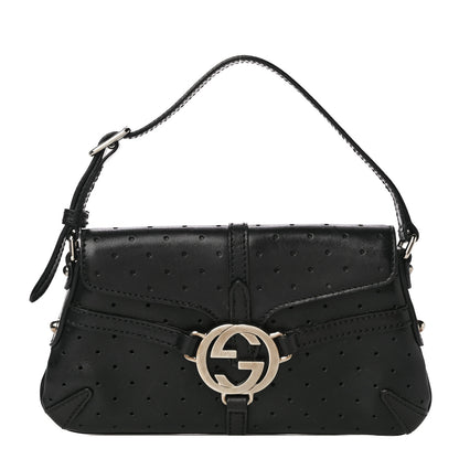 Gucci Calfskin Perforated GG Pochette Black 1 of 19