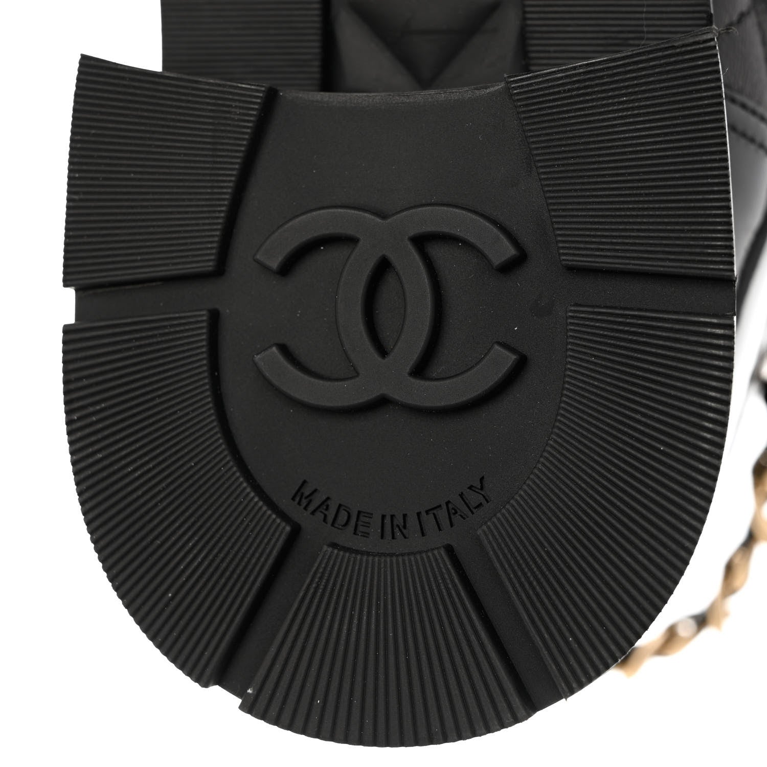 Chanel Shiny Calfskin Patent Quilted Chain Lace Up Combat Boots 40 Black 8 of 9