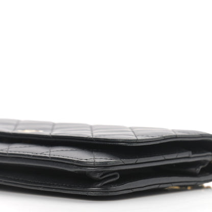 Chanel Lambskin Quilted Wallet On Chain WOC Black 12 of 12
