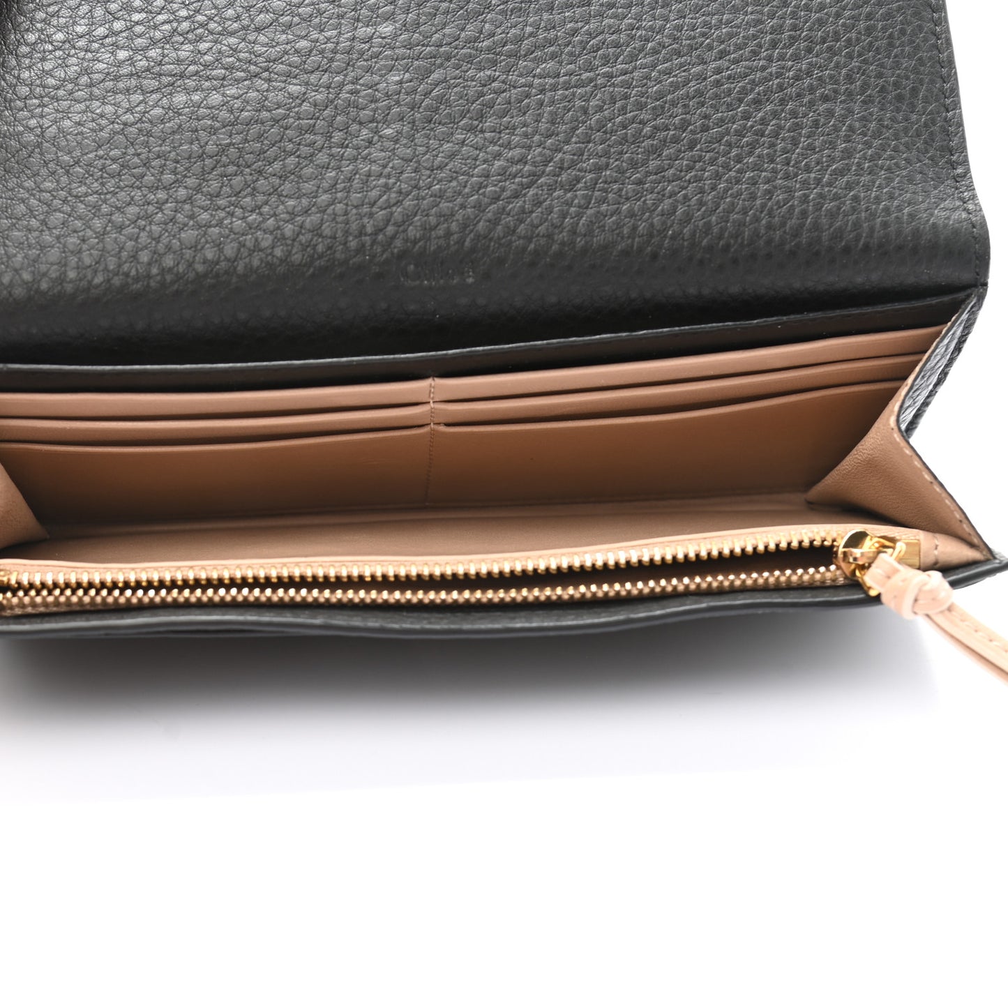 Grained Calfskin Alphabet Long Wallet Black
