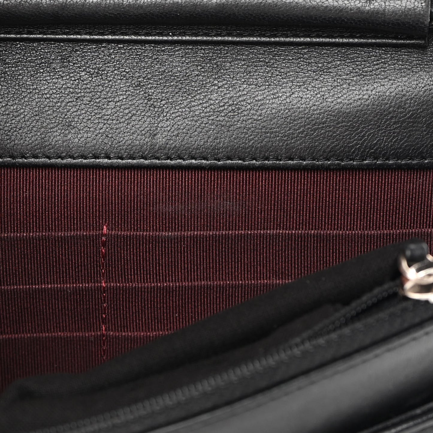 Lambskin Quilted Wallet On Chain WOC Black