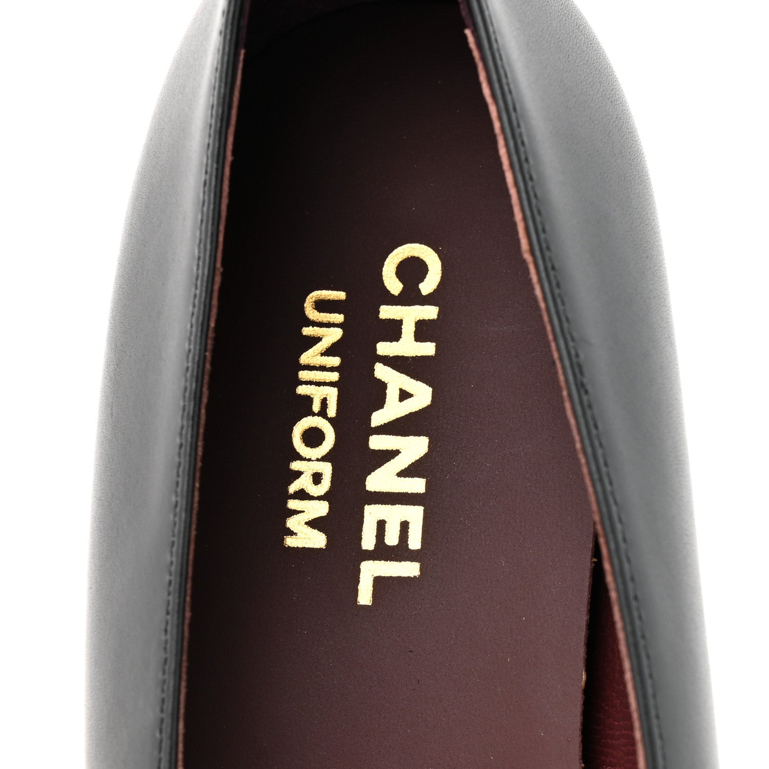 Chanel Lambskin Cap Toe CC Uniform Ballerina Flats 37.5 Black 8 of 10