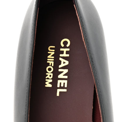 Chanel Lambskin Cap Toe CC Uniform Ballerina Flats 37.5 Black 8 of 10