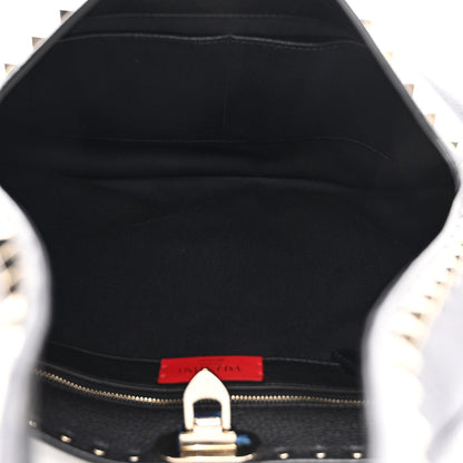 Valentino Garavani Grained Calfskin Large Rockstud Hobo Black 5 of 9