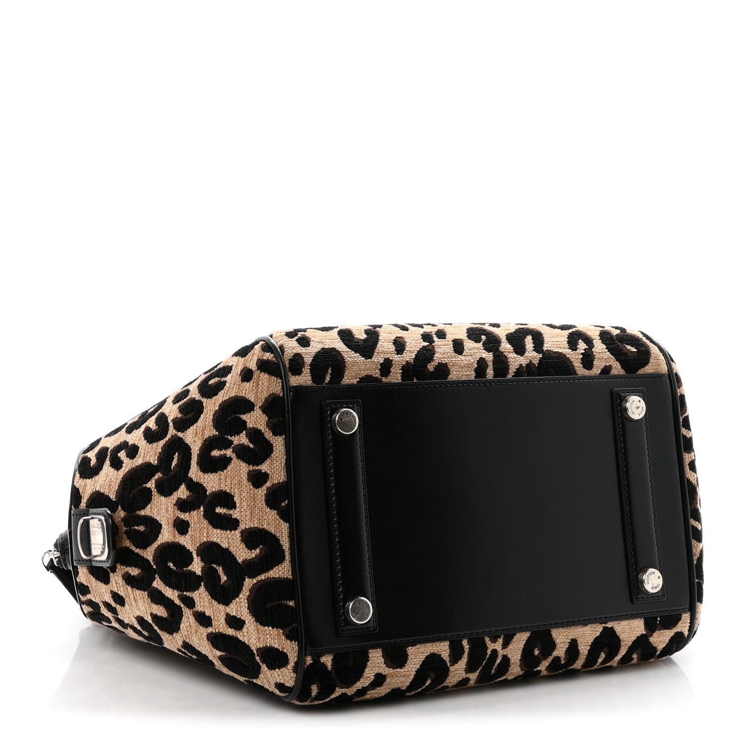 Louis Vuitton Jacquard Velvet Leopard Print Stephen Sprouse North South Bag Black 4 of 11