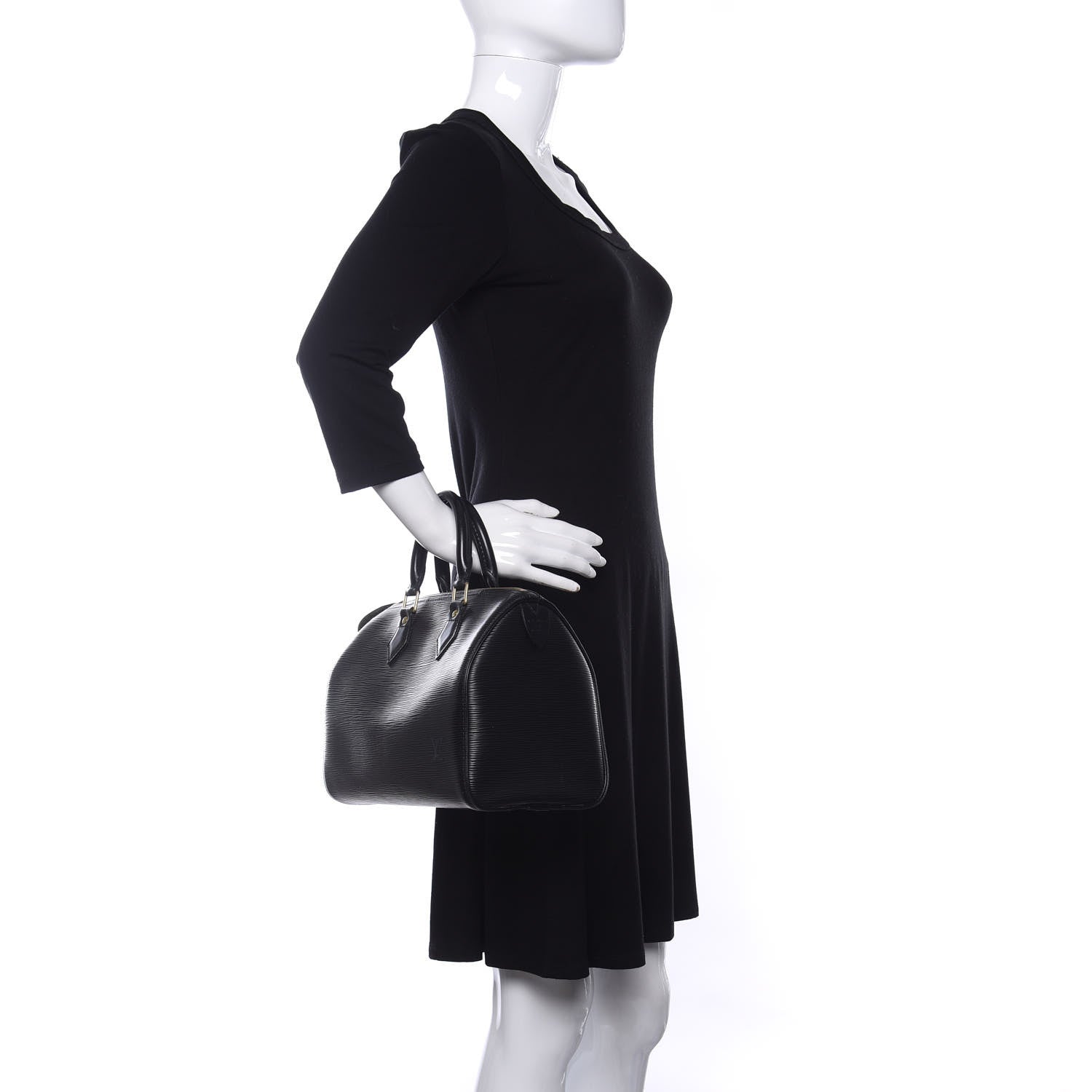 Louis Vuitton Epi Speedy 25 Black 2 of 8