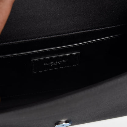 Saint Laurent Satin Sequin Zebra Small Monogram Kate Tassel Satchel Black White 6 of 7