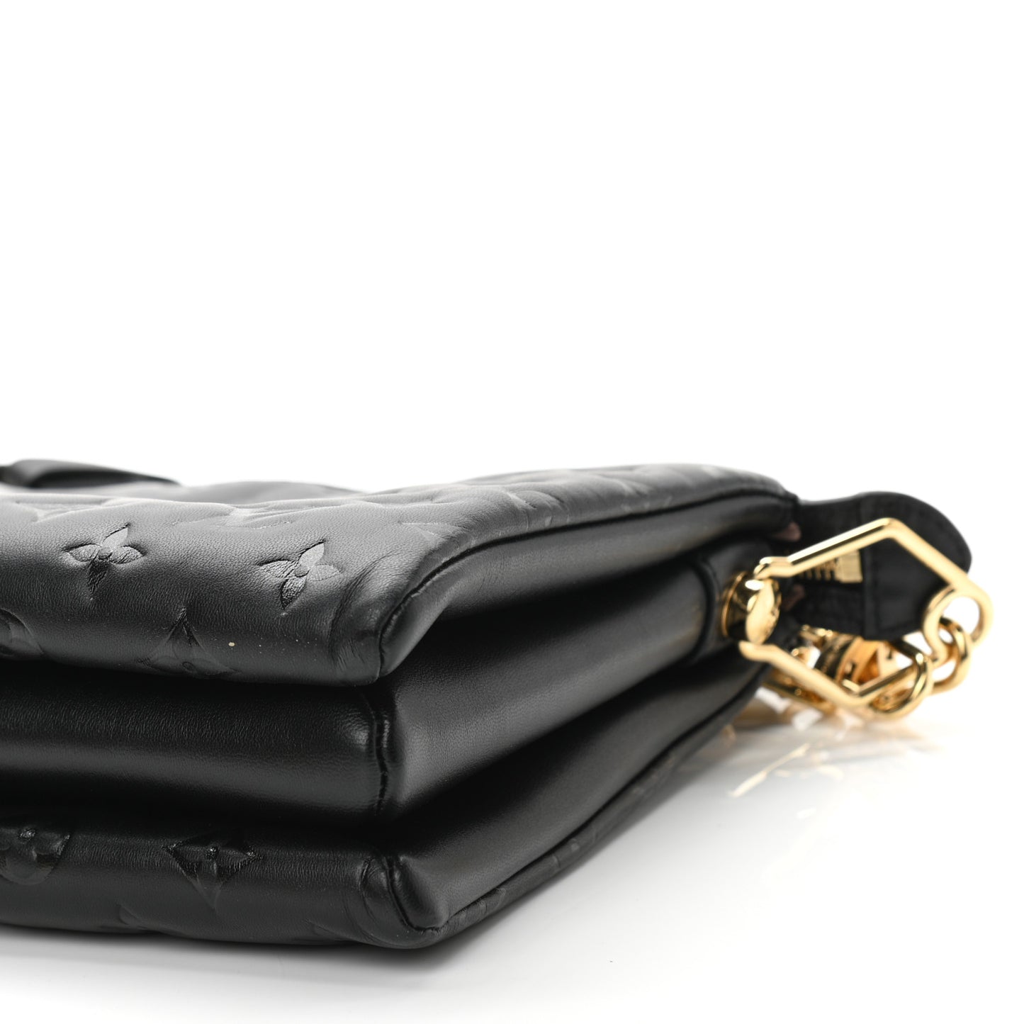 Lambskin Embossed Monogram Coussin PM Black
