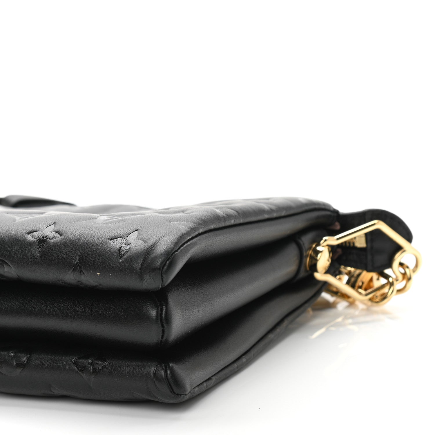 Louis Vuitton Lambskin Embossed Monogram Coussin PM Black 9 of 9