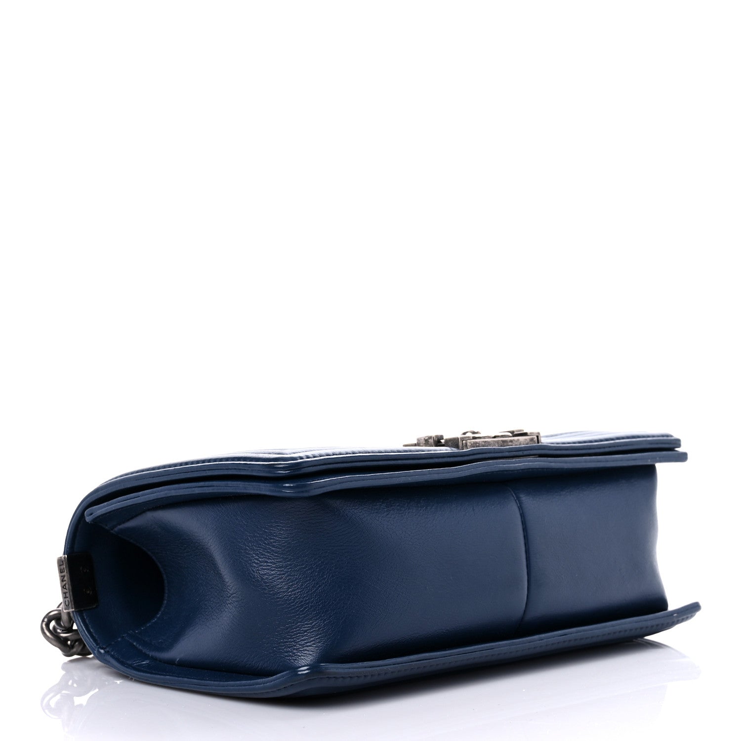 Chanel Calfskin Double Stitch Medium Boy Flap Navy Blue 4 of 16