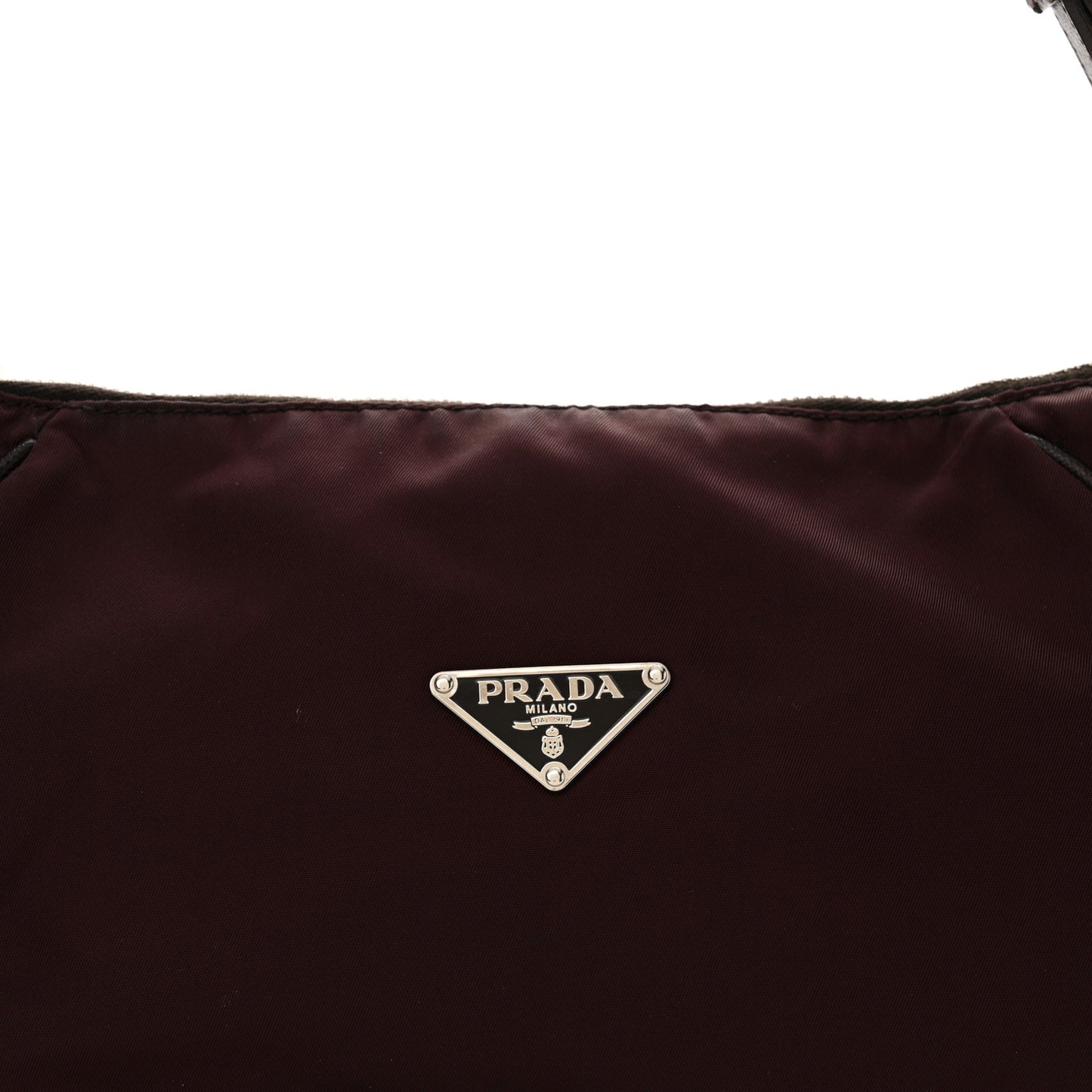 Tessuto Nylon Saffiano Hobo Plum