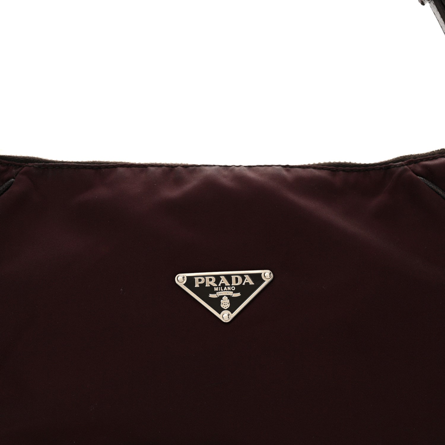 Prada Tessuto Nylon Saffiano Hobo Plum 8 of 13