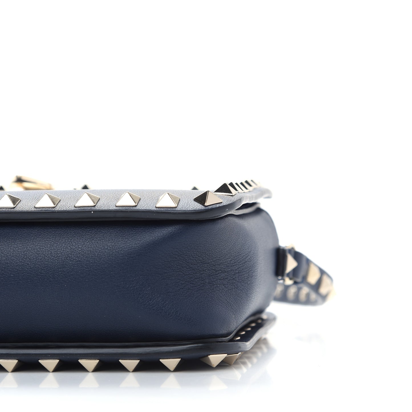 Calfskin Rockstud Flip Lock Camera Crossbody Bag Marine