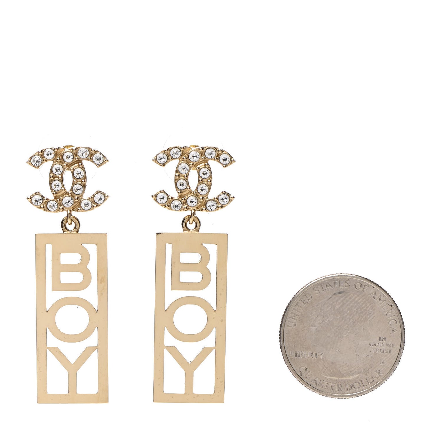 Crystal Boy Earrings Gold