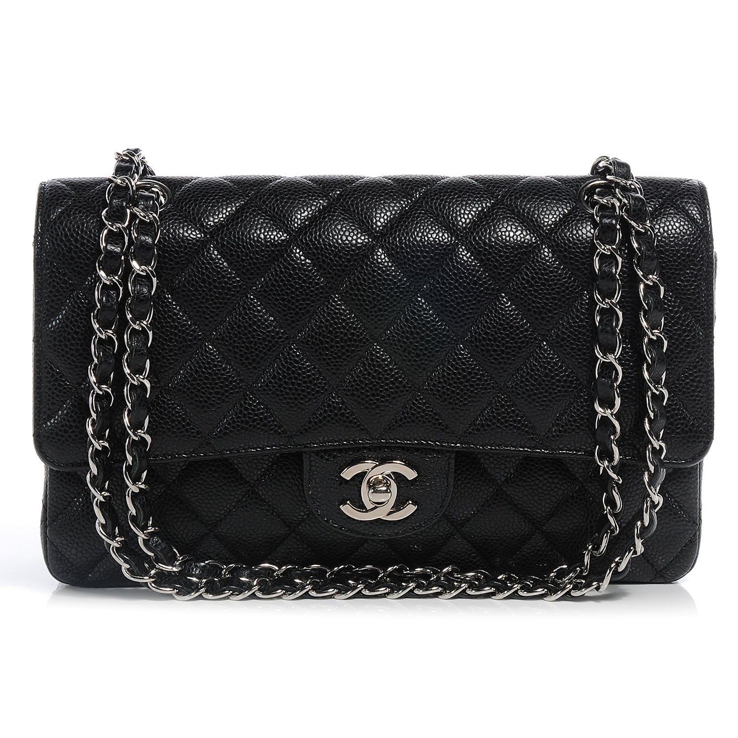 Chanel Caviar Quilted Medium Double Flap Black 1 of 8