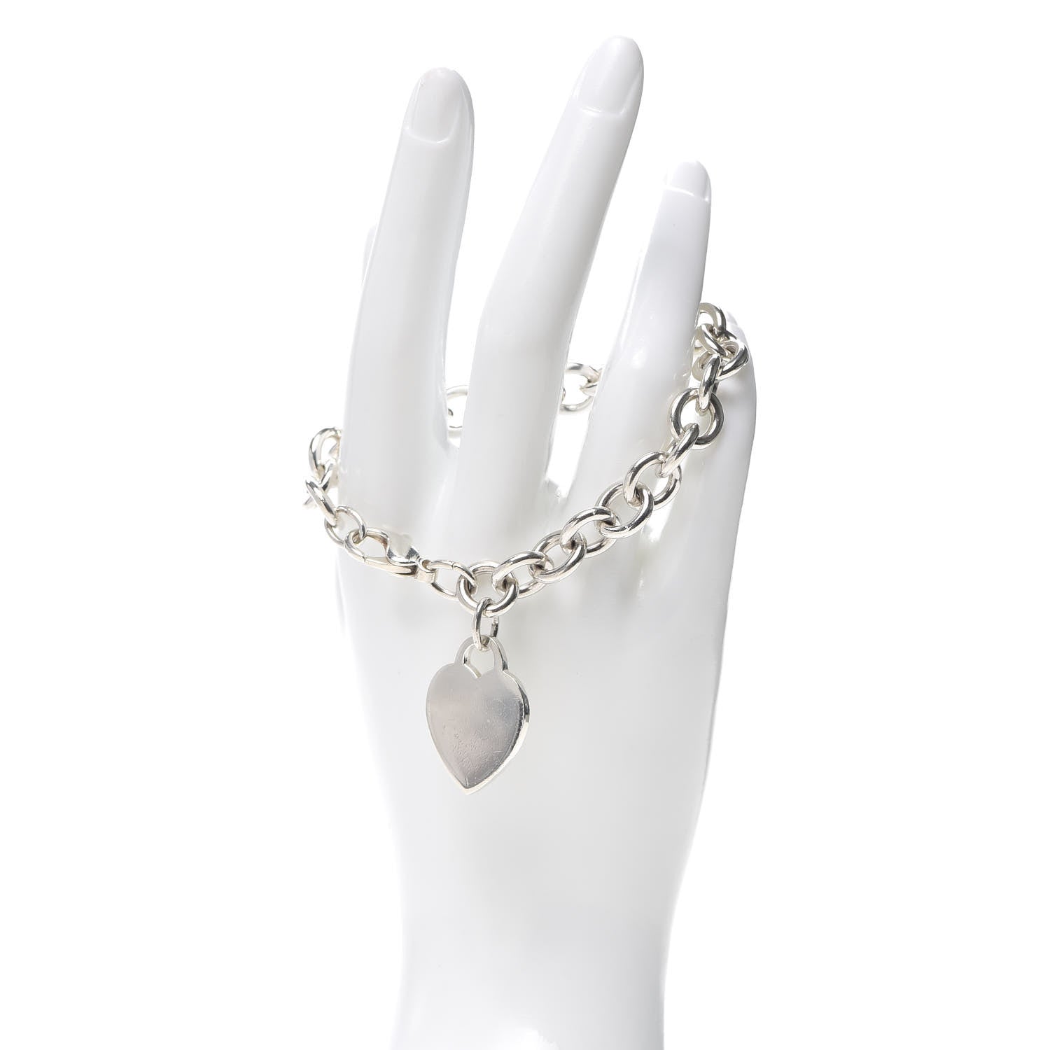 Tiffany Sterling Silver Heart Tag Charm Bracelet 2 of 4