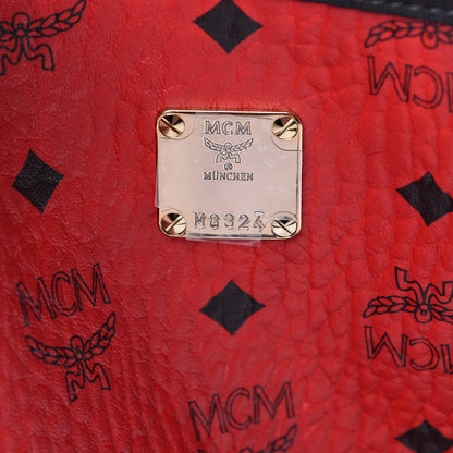 MCM Visetos Medium Project Reversible Shopper Tote Ruby Red Black 9 of 15
