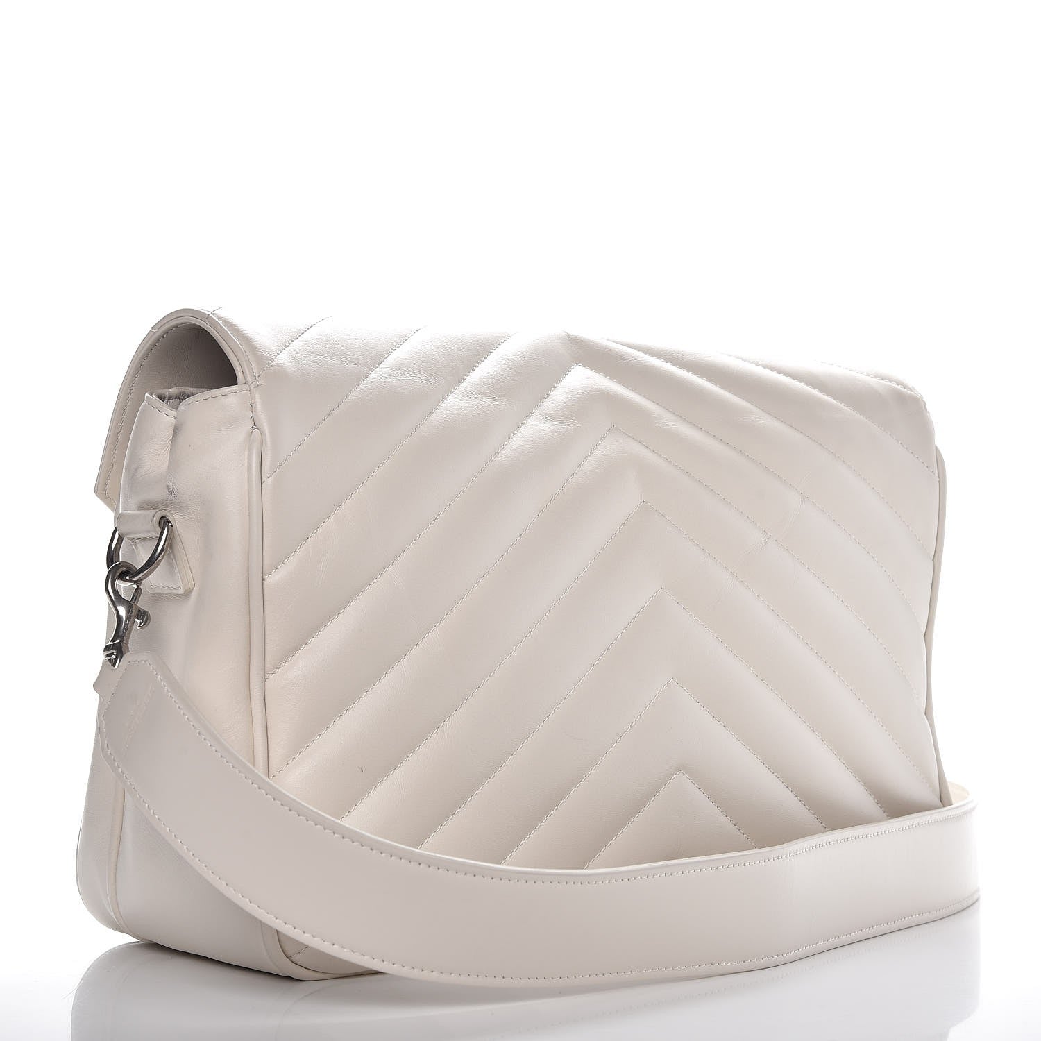 Saint Laurent Calfskin Y Quilted Monogram Loulou Shoulder Bag Porcellana 5 of 15