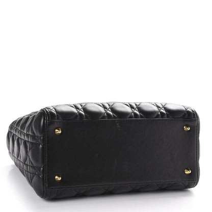 Christian Dior Lambskin Cannage Medium Lady Dior Black 4 of 13