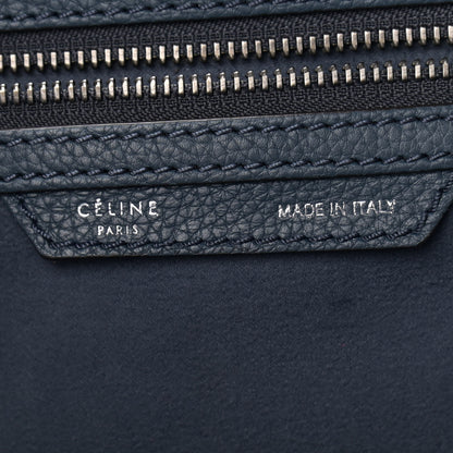 Celine Drummed Calfskin Mini Luggage Blue 6 of 13