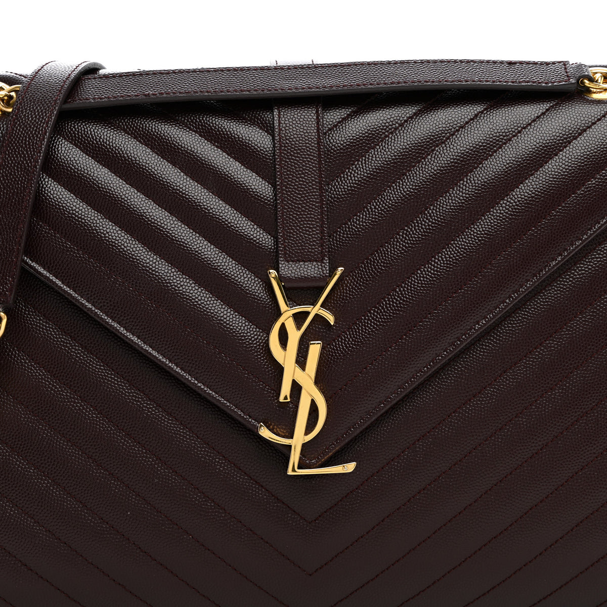 Grain De Poudre Matelasse Chevron Large Monogram Satchel Rouge Legion