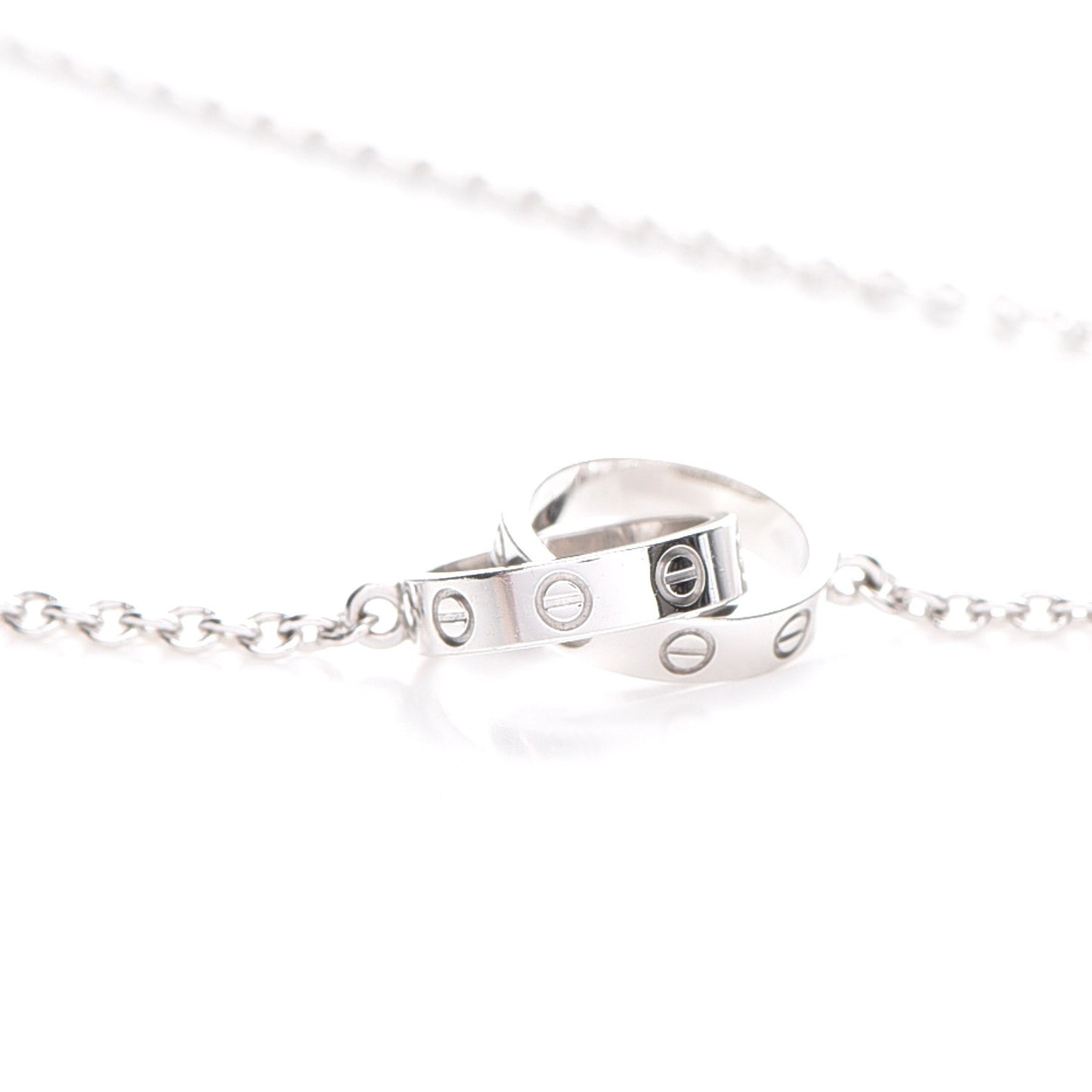 18K White Gold Interlocking LOVE Necklace