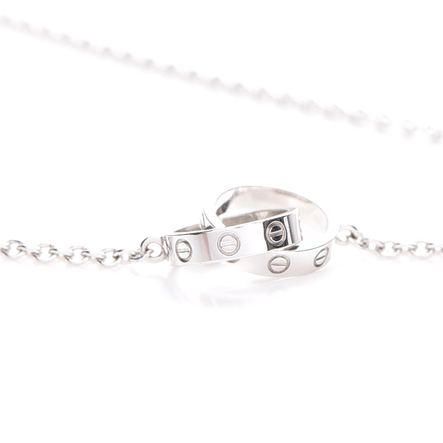 Cartier 18K White Gold Interlocking LOVE Necklace 4 of 5
