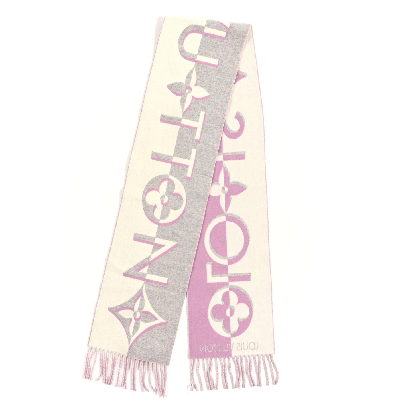 Cashmere Monogram Gradient Reykjavik Scarf Light Pink