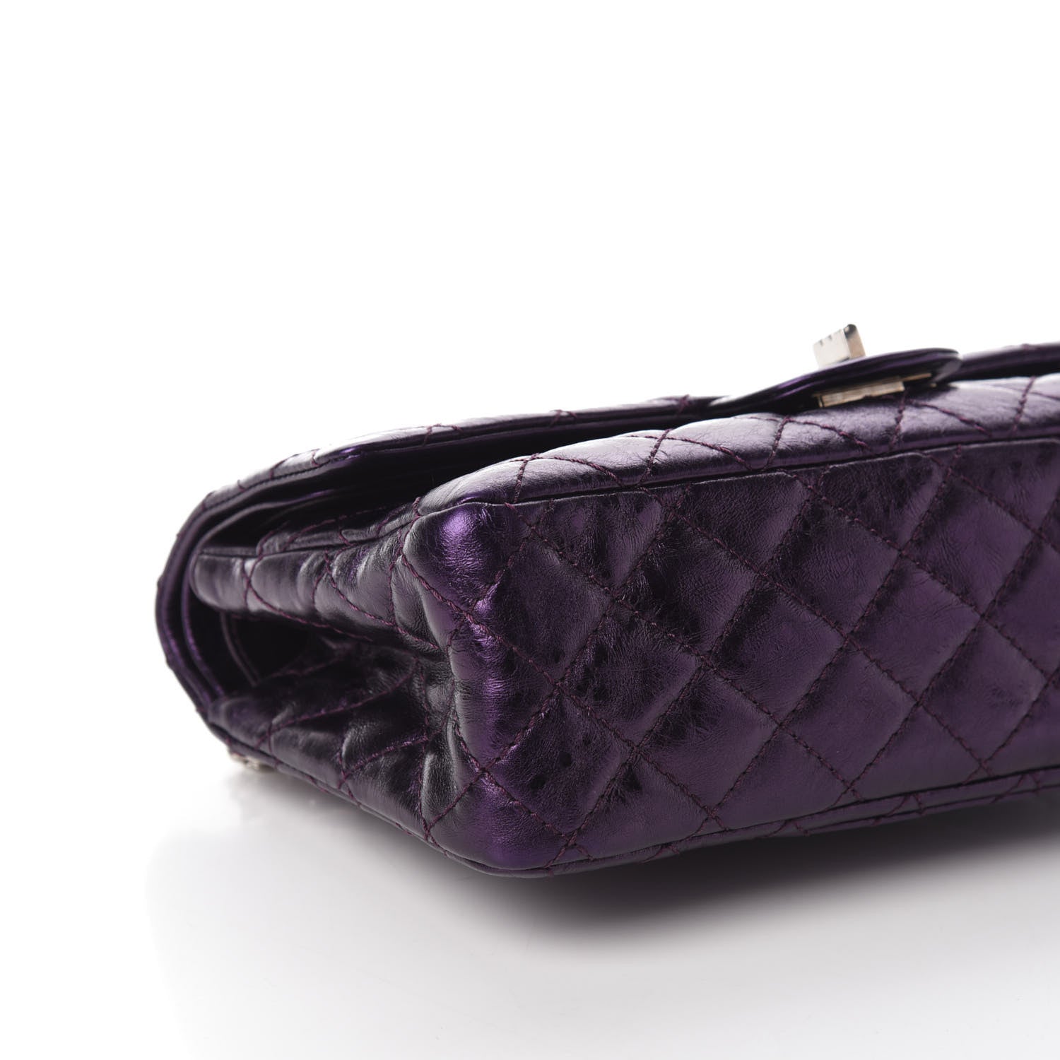 Chanel Metallic Aged Calfskin Quilted 2.55 Reissue Flap Purple 8 of 9